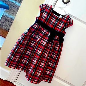 Girls red plaid dress
